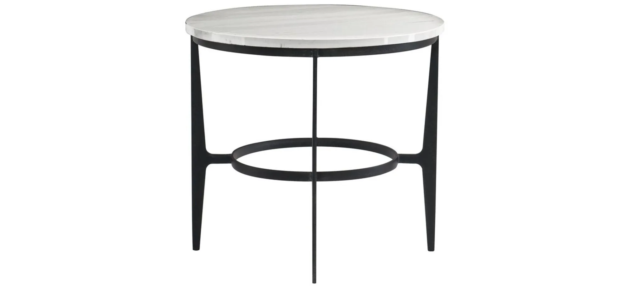 Alamance Round Metal End Table in Blackened by Bernhardt
