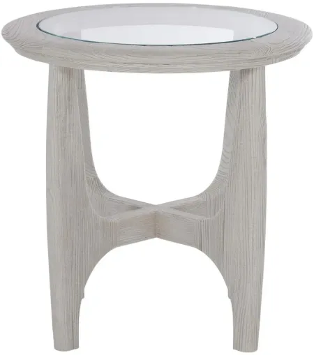 Minetta Side Table in Sandblasted White by Bernhardt
