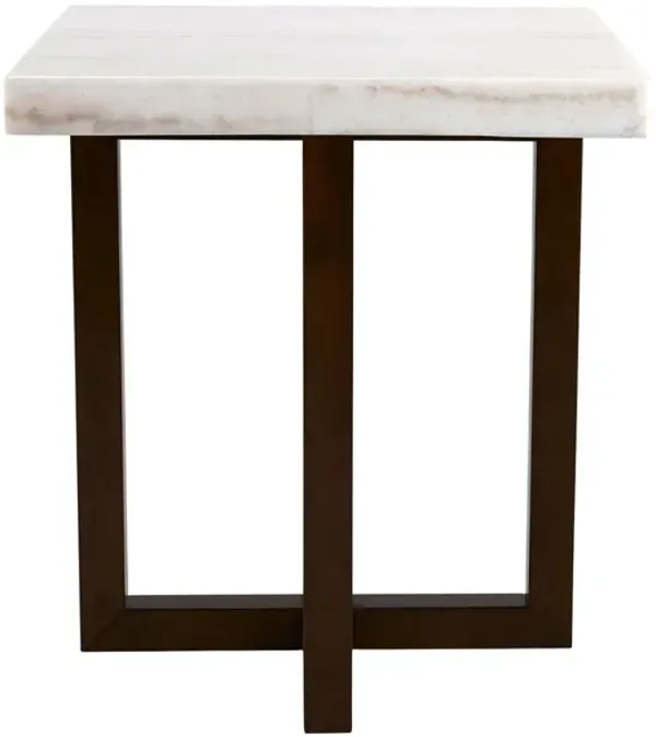 Branson Faux Marble End Table