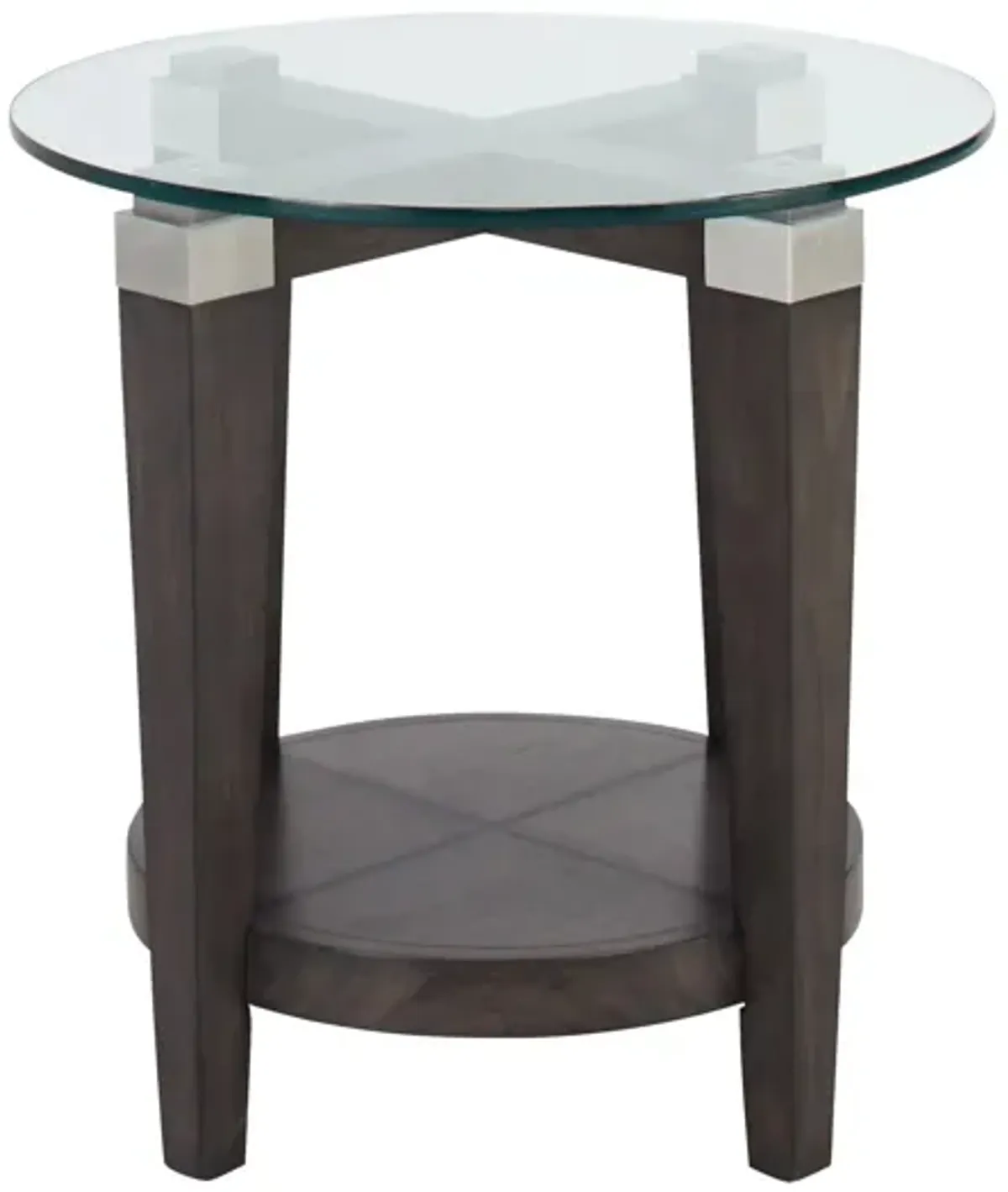 Dunhill Round End Table in Oyster Gray by Bassett Mirror Co.