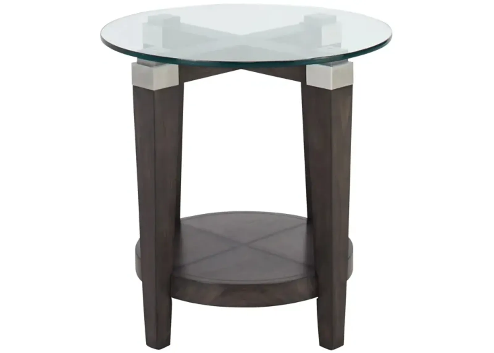 Dunhill Round End Table in Oyster Gray by Bassett Mirror Co.