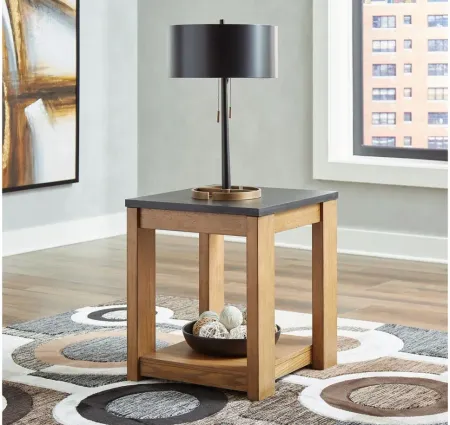 Quentina End Table in Light Brown/Black by Ashley Furniture