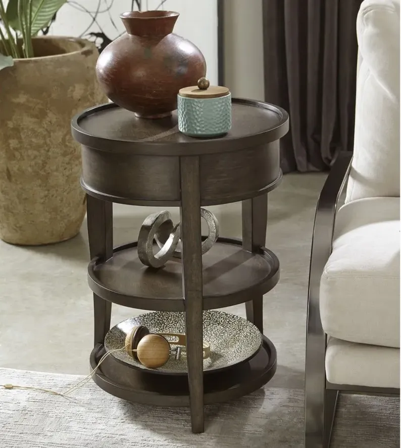 Blakely Round Chairside Table in Sable by Aspen Home