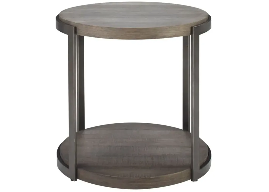 Lucinda Round End Table in Gauntlet Gray by Liberty Furniture