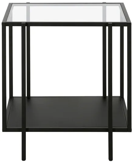 Fable End Table with Metal Shelf in Blackened Bronze by Hudson & Canal