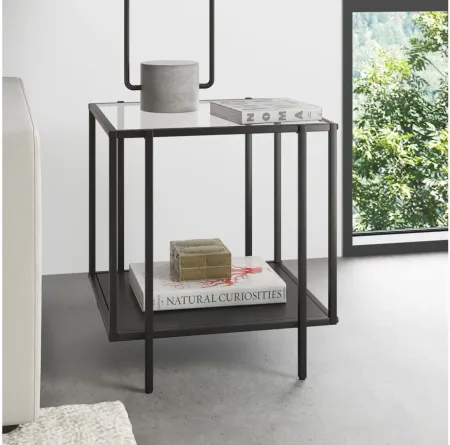 Fable End Table with Metal Shelf in Blackened Bronze by Hudson & Canal