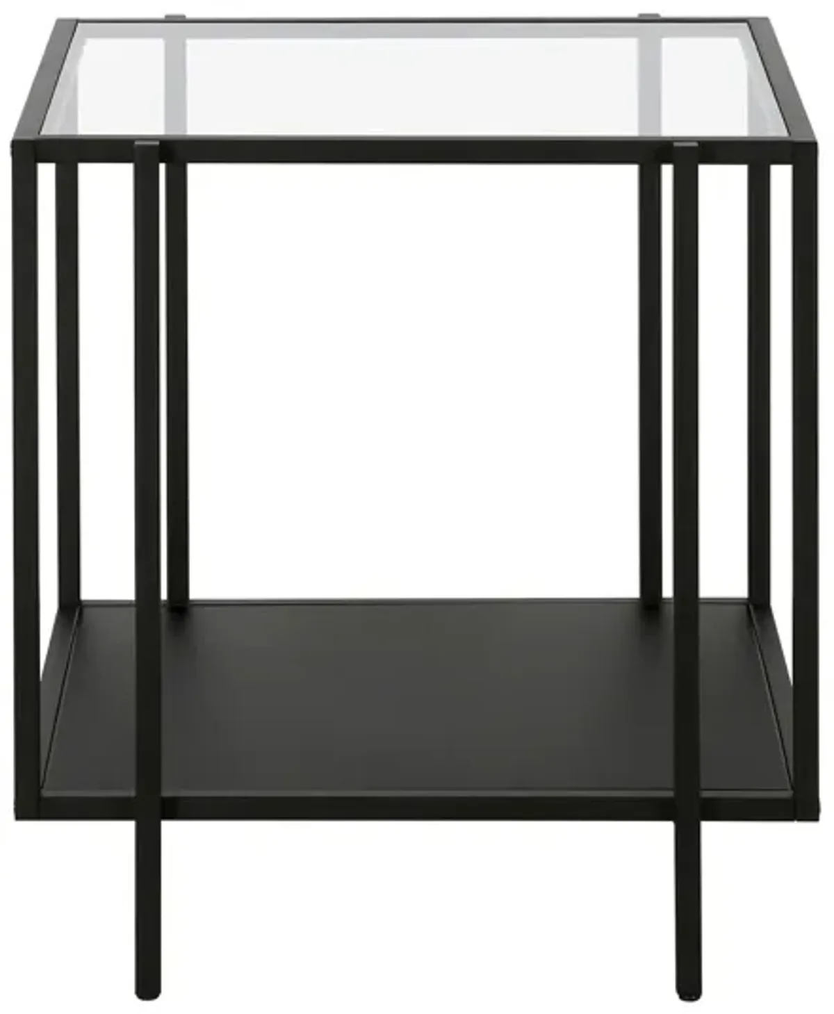 Fable End Table with Metal Shelf in Blackened Bronze by Hudson & Canal