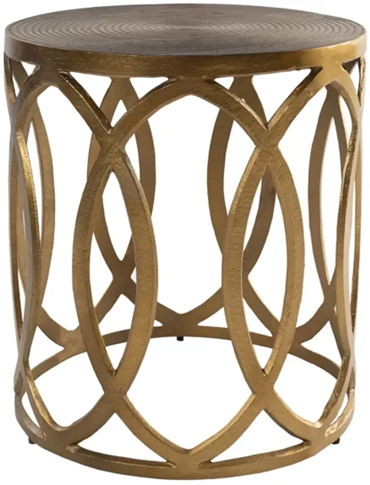 Earnshaw Round End Table in Gold by Surya