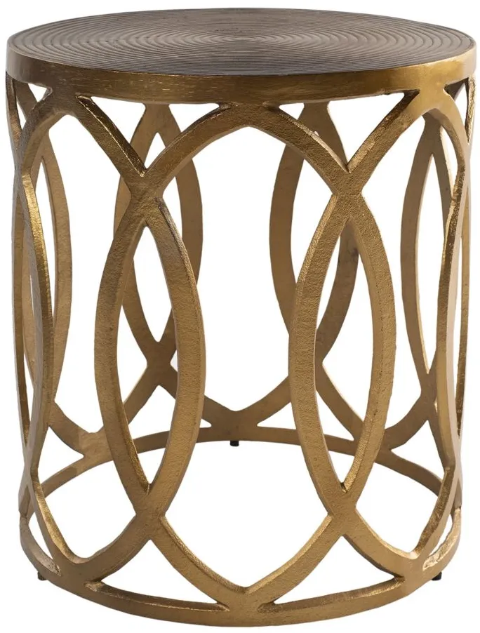 Earnshaw Round End Table in Gold by Surya