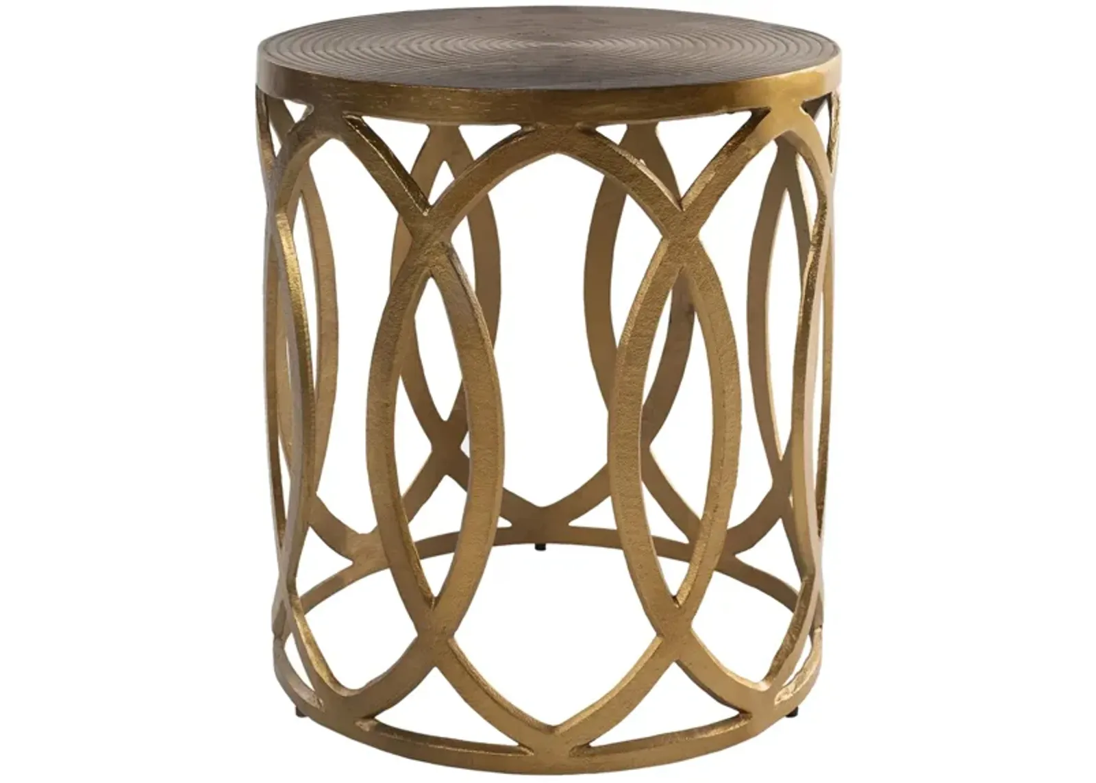 Earnshaw Round End Table in Gold by Surya