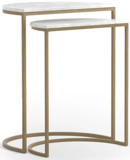 Denni Nesting Tables in Iron Matte Brass by Four Hands