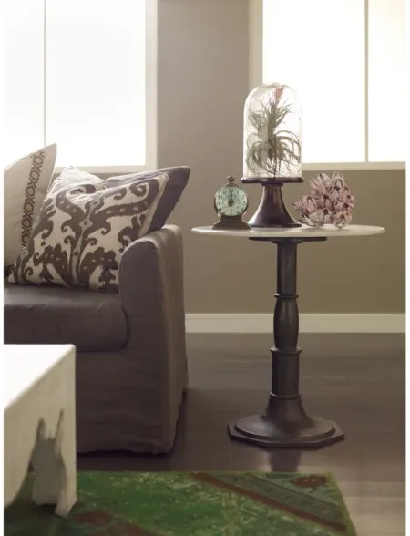 Clio Round End Table in Carbon Wash by Four Hands