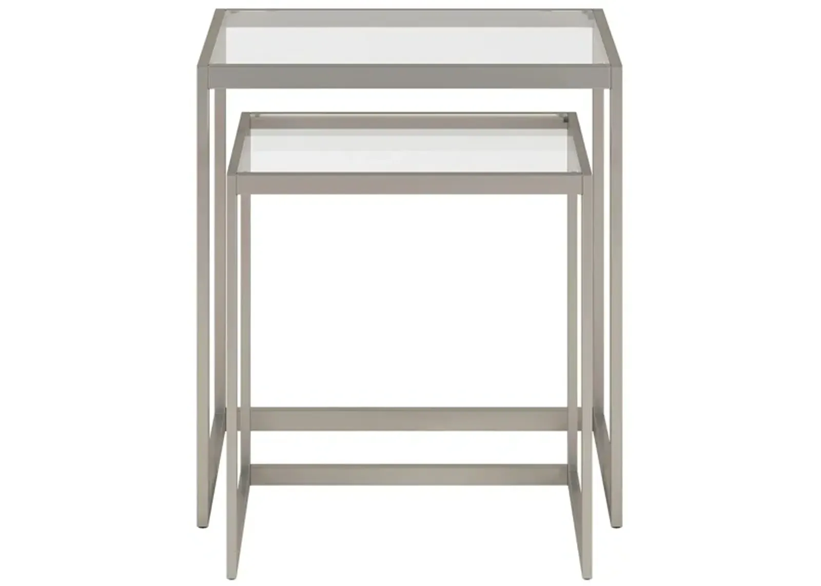 Ophelia Nesting End Table Set in Satin Nickel by Hudson & Canal