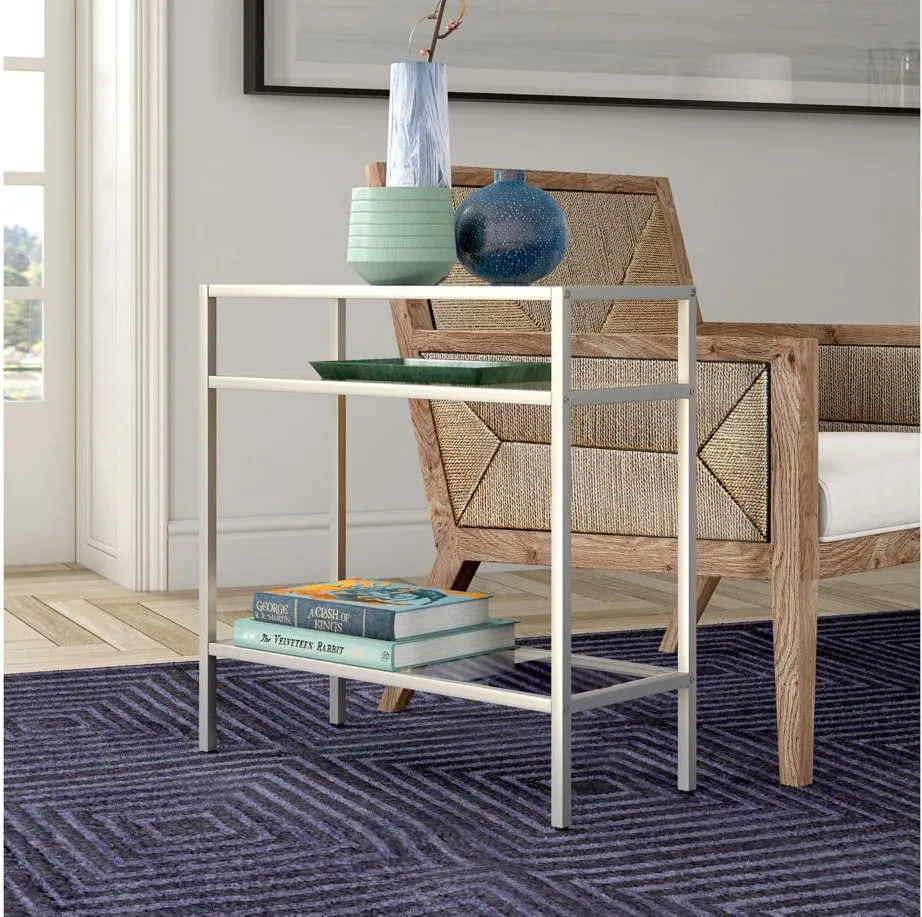 Pauline Rectangular End Table in Blackened Bronze by Hudson & Canal