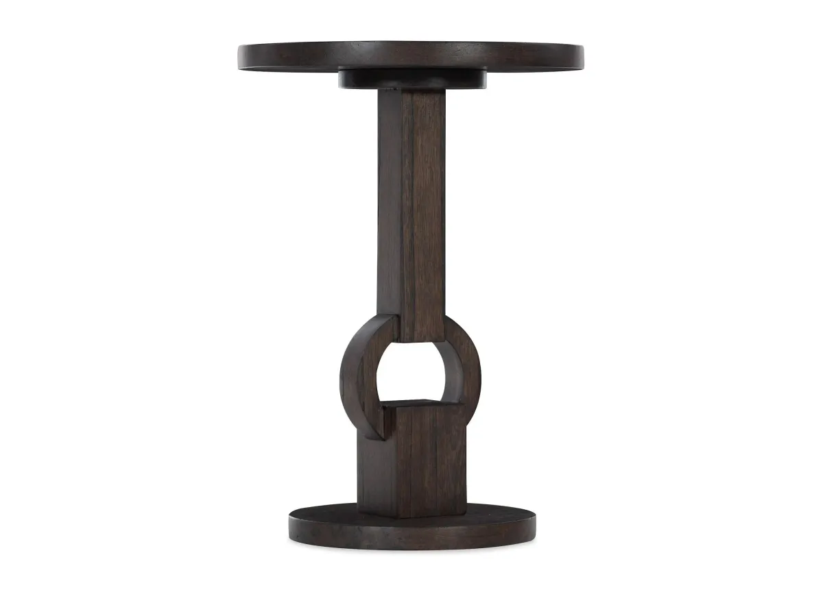 Commerce & Market Round Side Table in Dark wood finish by Hooker Furniture