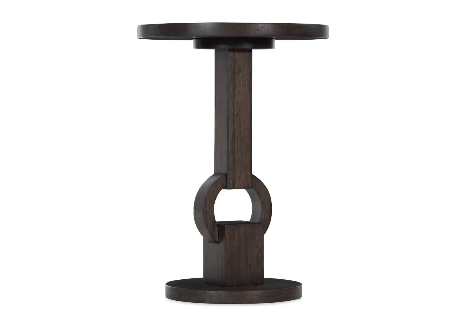 Commerce & Market Round Side Table in Dark wood finish by Hooker Furniture