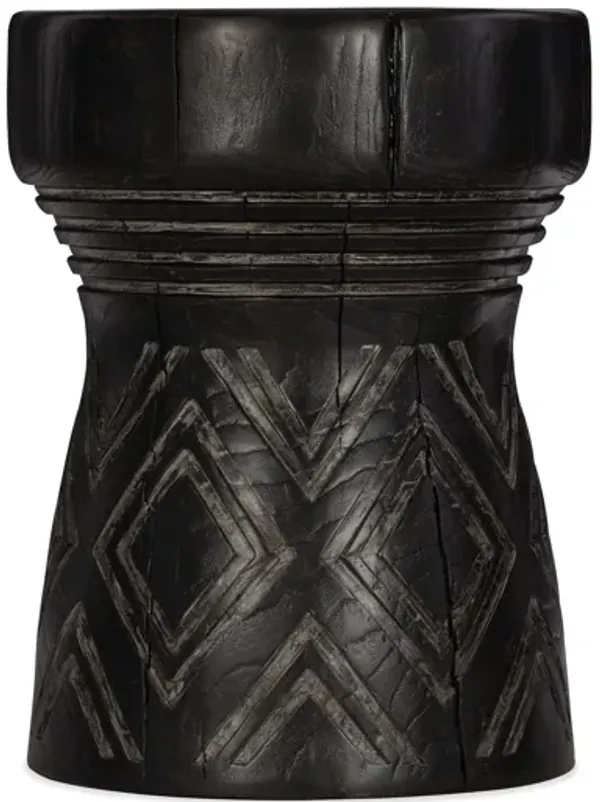 Commerce & Market Carved Stump Side Table