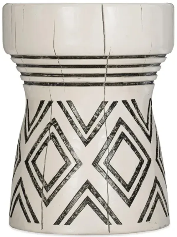 Commerce & Market Carved Stump Side Table