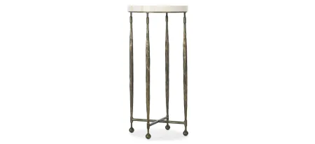 Commerce & Market Martini Table in Bronze metal base with natural bone inlay top by Hooker Furniture