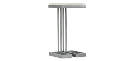 Melange Marin Drink Table in Pewter metal base with tumbled white onyx by Hooker Furniture