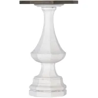 Traditions Drink Table in Magnolia: a soft white finish on the base with Maduro, a rich brown with grey undertones on the top by Hooker Furniture