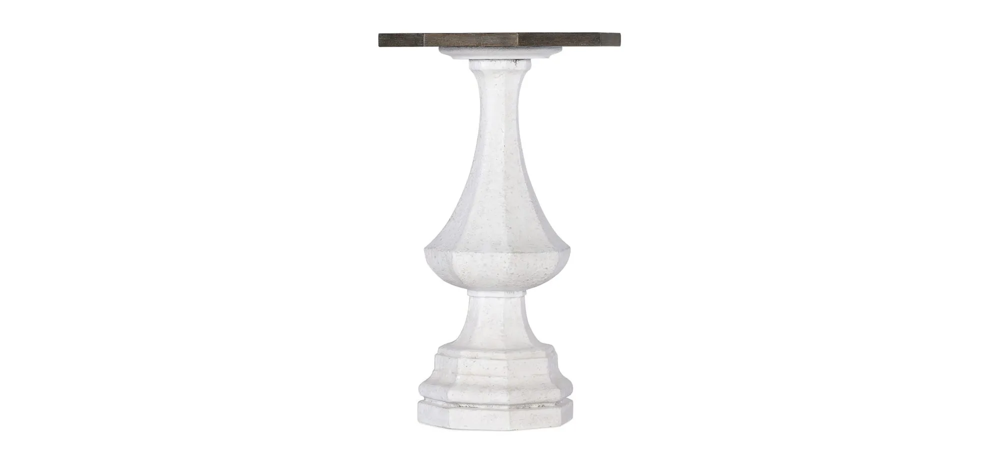 Traditions Drink Table in Magnolia: a soft white finish on the base with Maduro, a rich brown with grey undertones on the top by Hooker Furniture