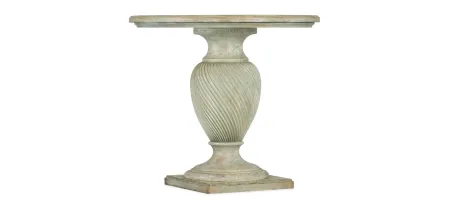 Traditions Round End Table in Pistachio, a muted accent finish with a subtle green hue by Hooker Furniture