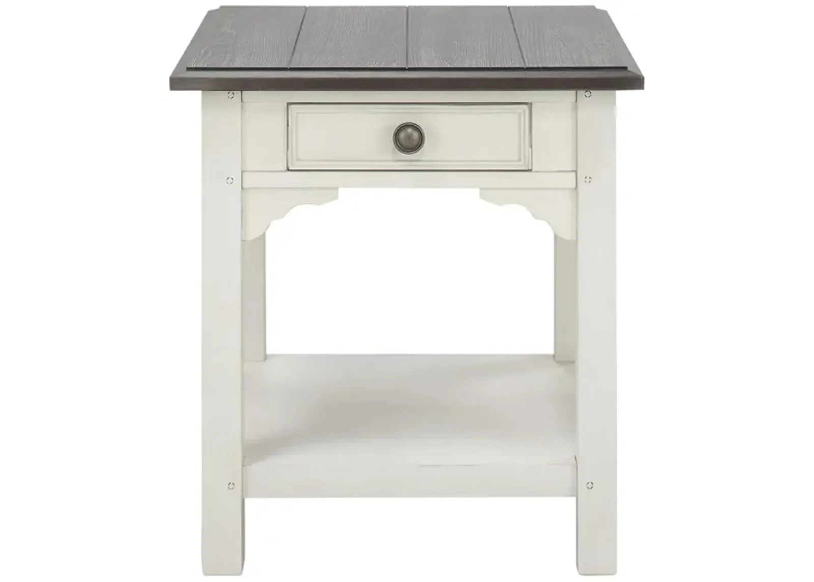 Malia Square End Table in Feathered White/Rich Charcoal by Riverside Furniture