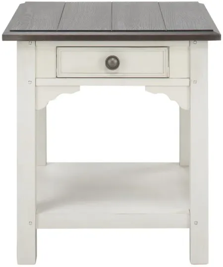 Malia Square End Table in Feathered White/Rich Charcoal by Riverside Furniture