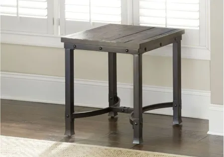 Ambrose End Table in Dark brown rustic honey finish by STEVE SILVER COMPANY