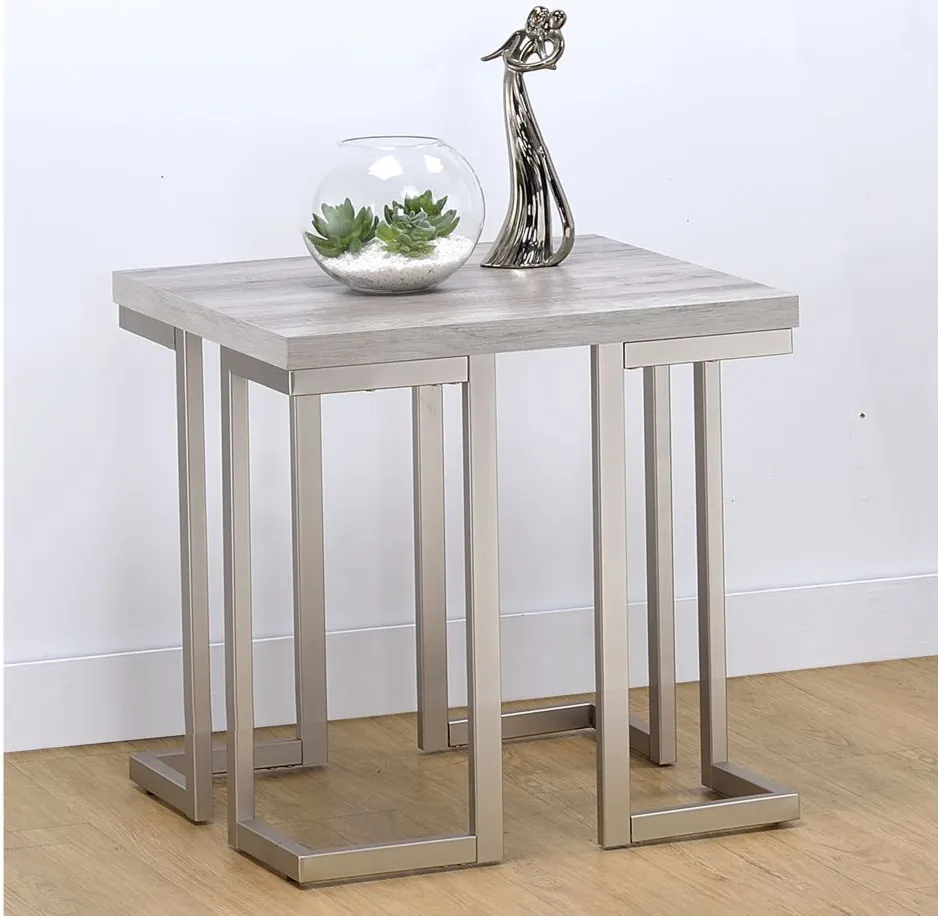 David End Table in Grey Driftwood by STEVE SILVER COMPANY