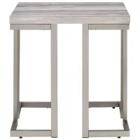 David End Table in Grey Driftwood by STEVE SILVER COMPANY