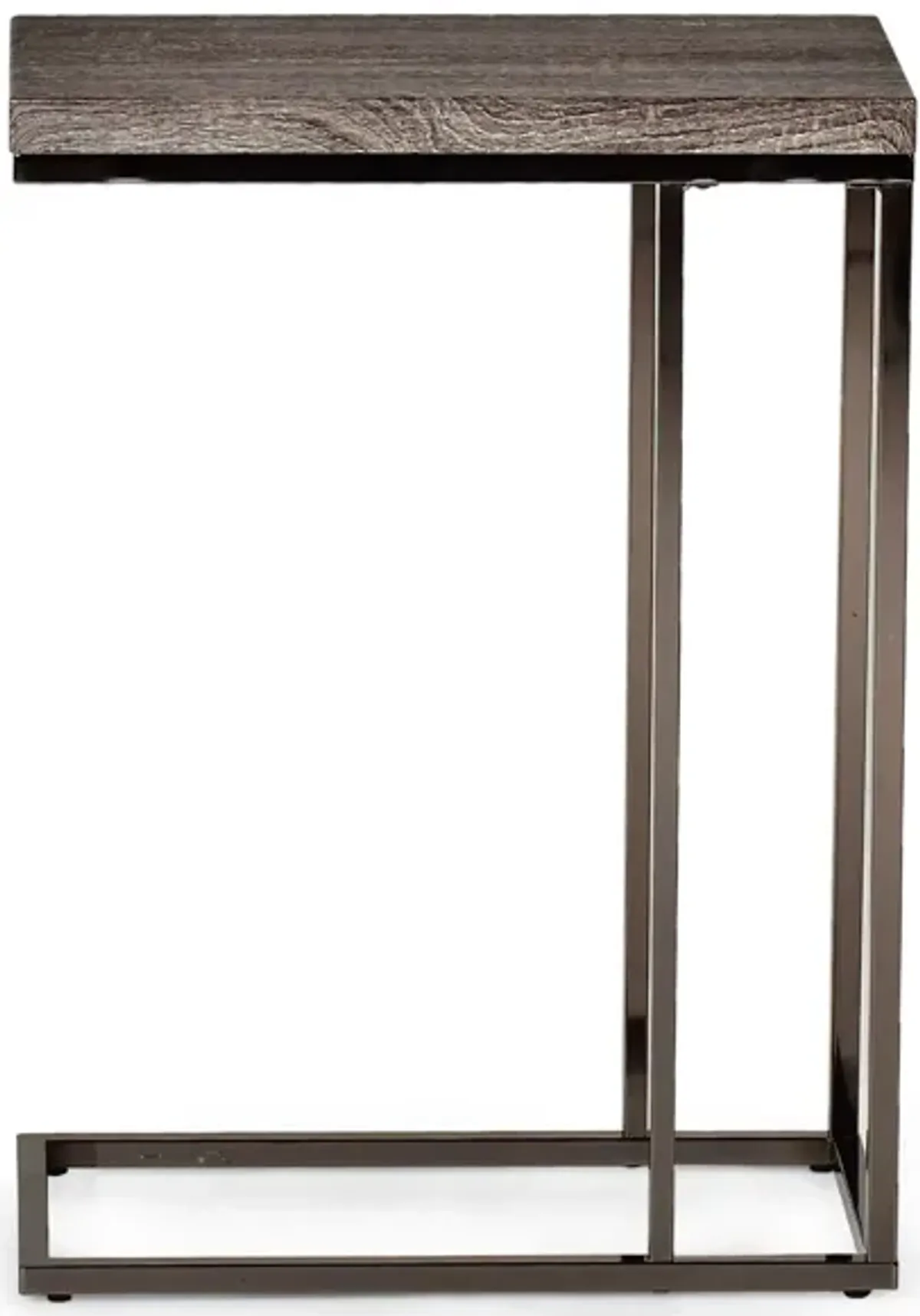 Lucia Chairside End Table w/Nickel in Grey Driftwood by STEVE SILVER COMPANY