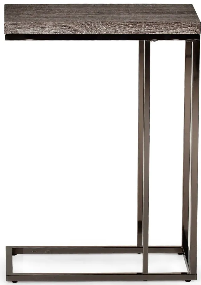 Lucia Chairside End Table w/Nickel in Grey Driftwood by STEVE SILVER COMPANY