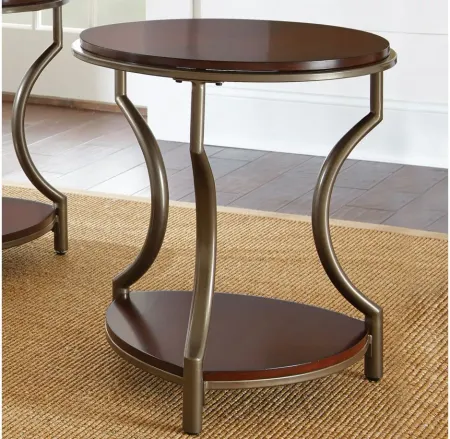 Miles Round End Table in Merlot by STEVE SILVER COMPANY