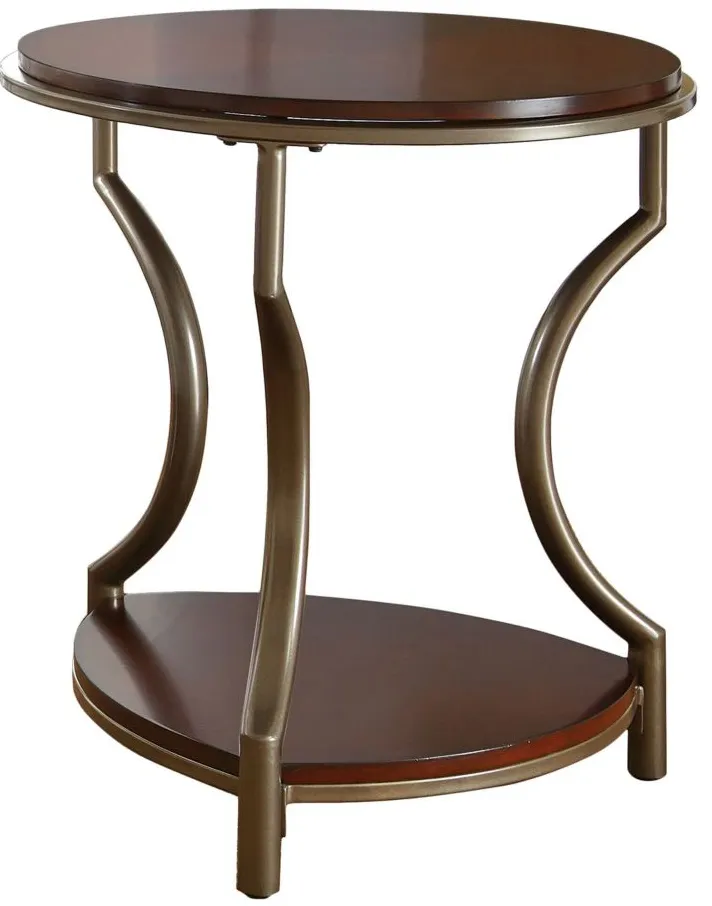 Miles Round End Table in Merlot by STEVE SILVER COMPANY