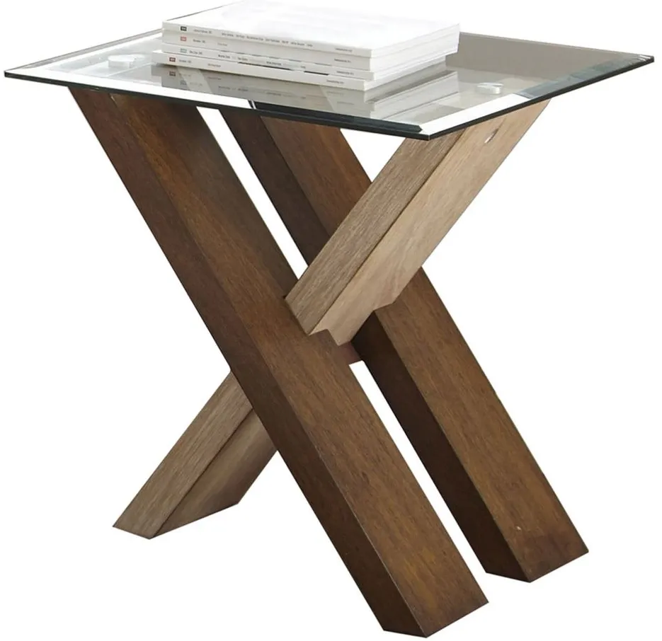 Tasha End Table in Natural and Deep Cherry by STEVE SILVER COMPANY