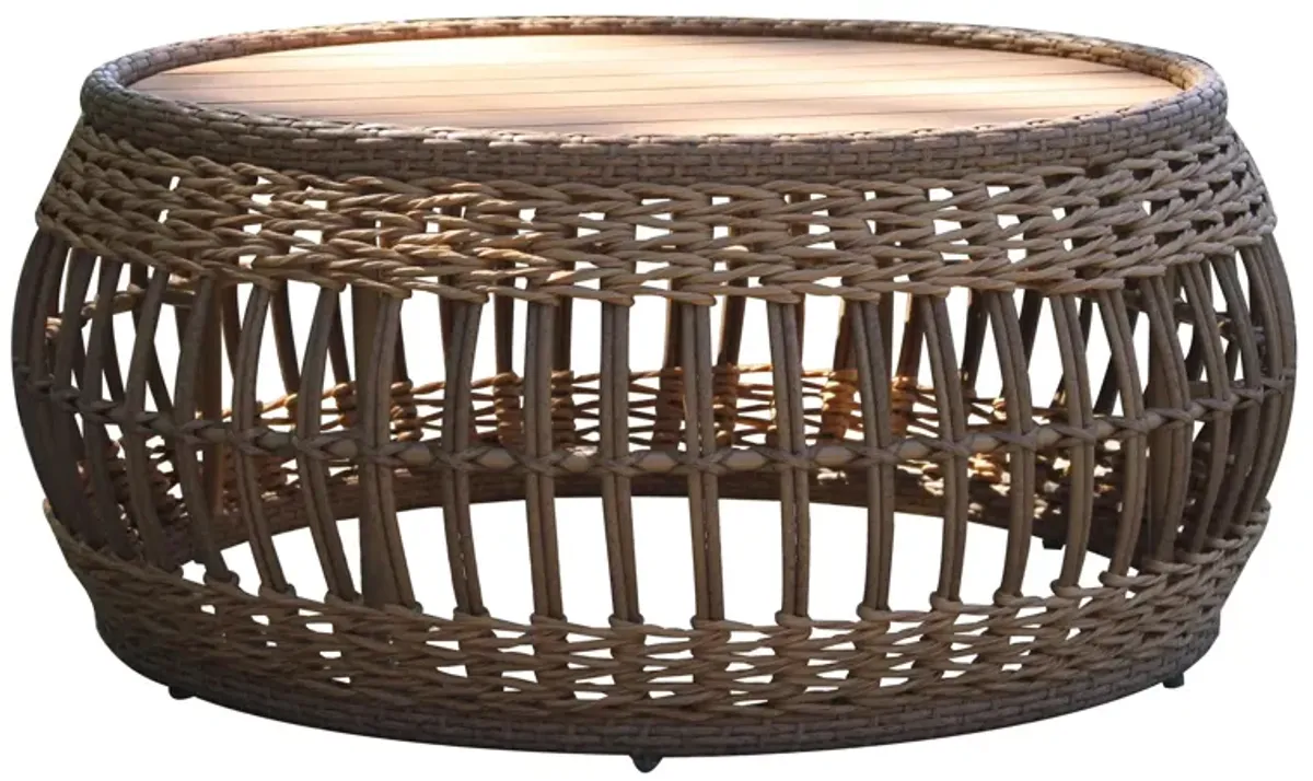 Allan Wicker Coffee Table in White by Outdoor Interiors