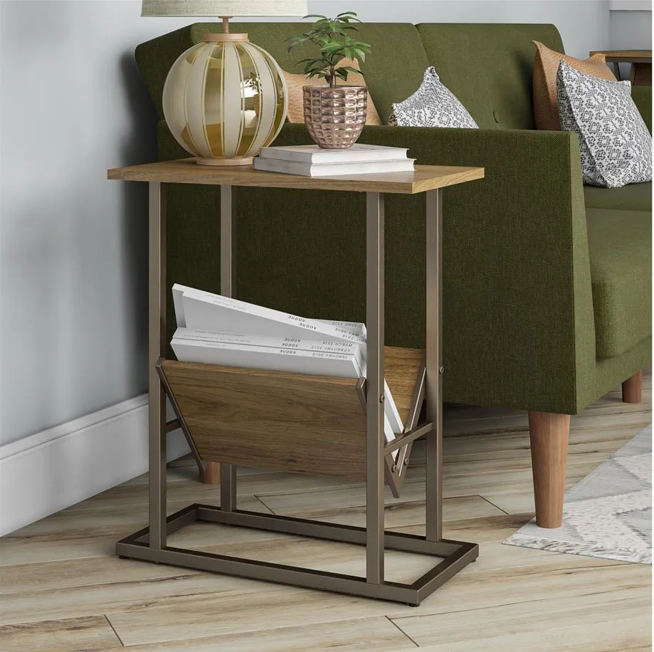 Novogratz Regal End Table in Florence Walnut by DOREL HOME FURNISHINGS