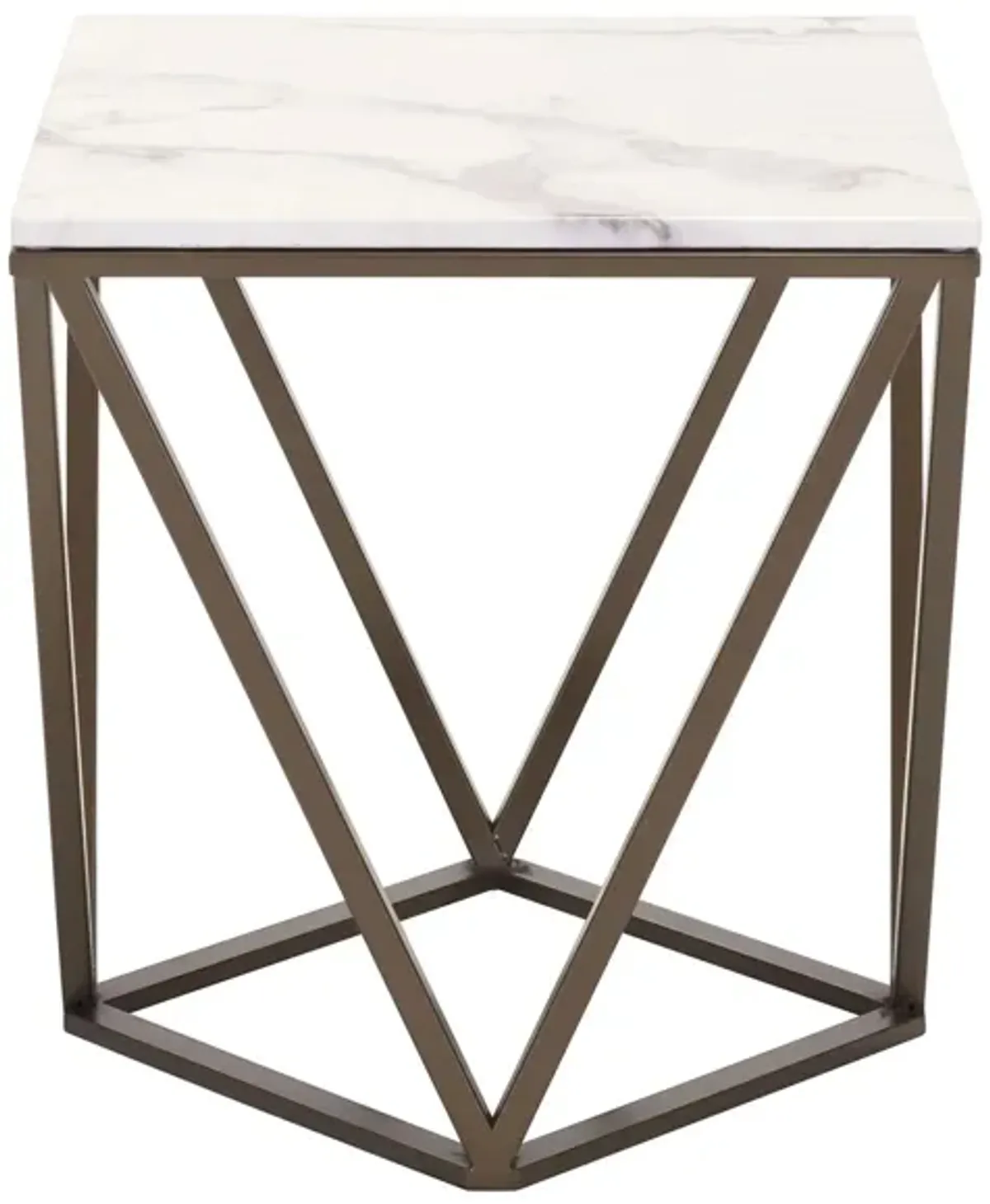 Tintern End Table in White by Zuo Modern