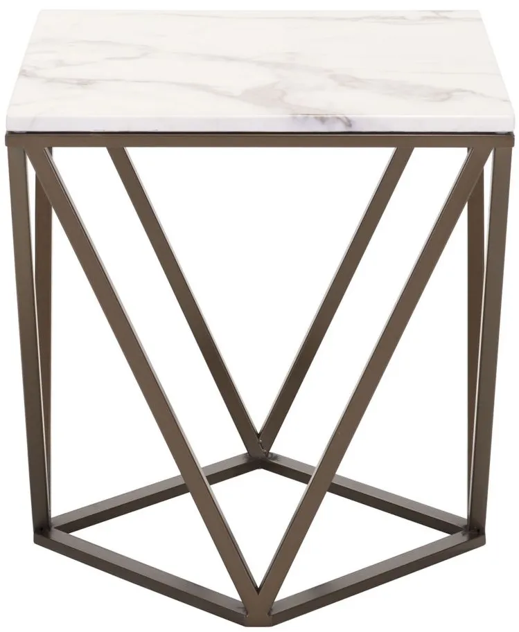 Tintern End Table in White by Zuo Modern