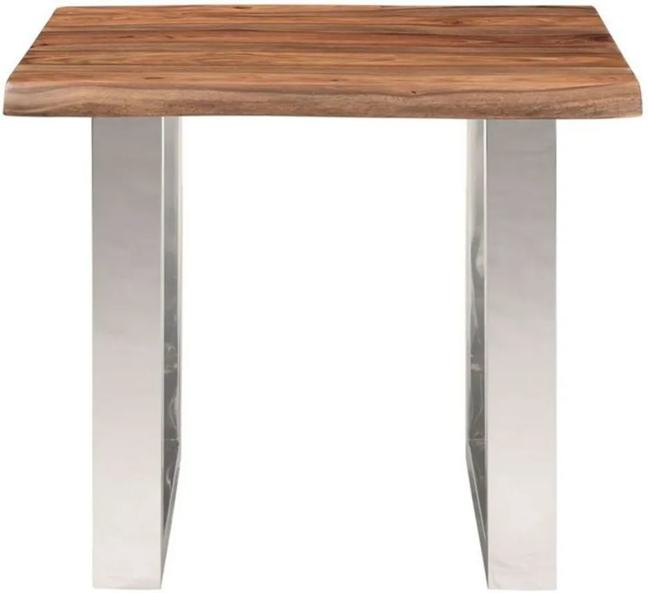 Brownstone 2.0 End Table in Brown & Chrome by Coast To Coast Imports