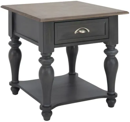Charleston Rectangular End Table in Slate/Weathered Pine by Liberty Furniture