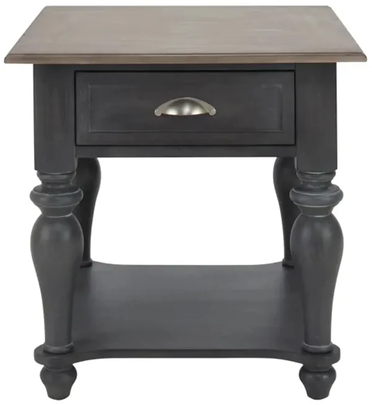 Charleston Rectangular End Table in Slate/Weathered Pine by Liberty Furniture