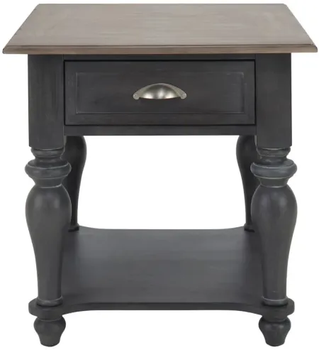 Charleston Rectangular End Table in Slate/Weathered Pine by Liberty Furniture