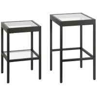 Alexis Rectangular Nested Side Table Set in Blackened Bronze by Hudson & Canal