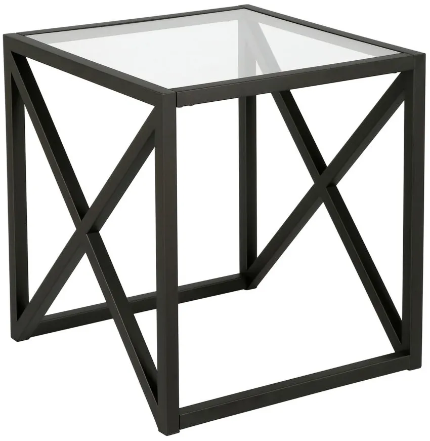 Calix Square Side Table in Blackened Bronze by Hudson & Canal