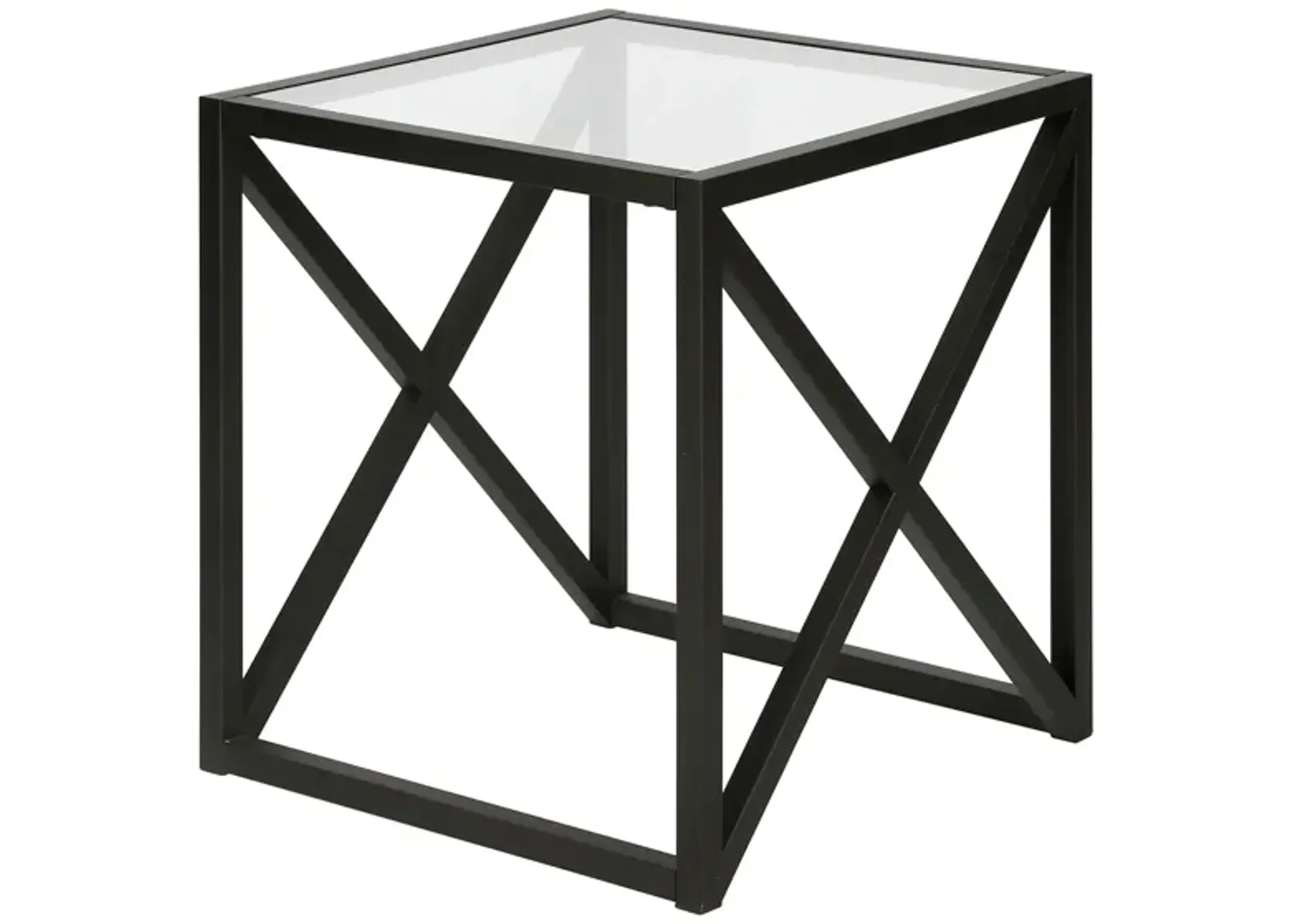 Calix Square Side Table in Blackened Bronze by Hudson & Canal