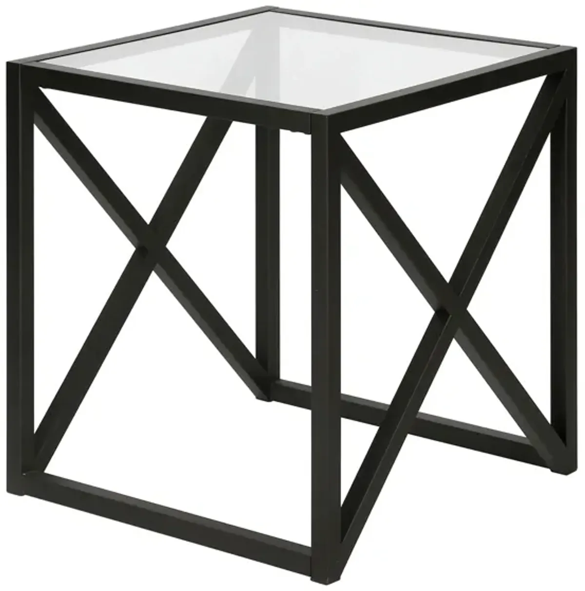 Calix Square Side Table in Blackened Bronze by Hudson & Canal