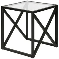 Calix Square Side Table in Blackened Bronze by Hudson & Canal